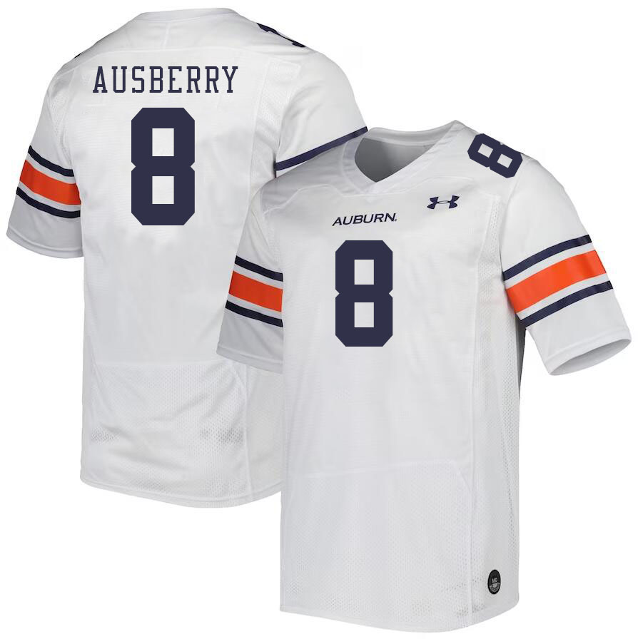 Men's Auburn Tigers #8 Austin Ausberry White 2023 College Stitched Football Jersey